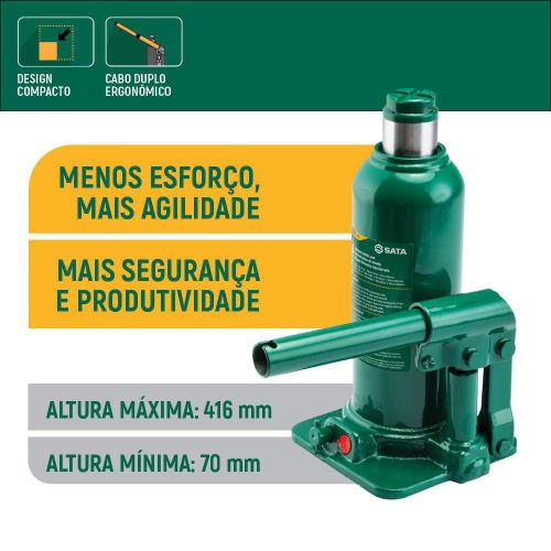 Macaco hidr�ulico tipo garrafa capacidade de 6 toneladas - 97803A