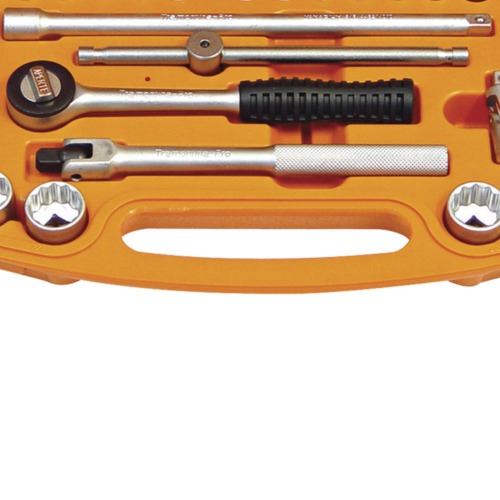 Jogo de soquete estriado e sextavado de 9 a 19 mm x 1/4