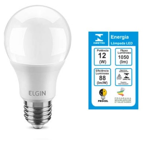 Kit 10 L�mpadas led bulbo 12W 1050 l�mens branca fria - A60  110V/220V