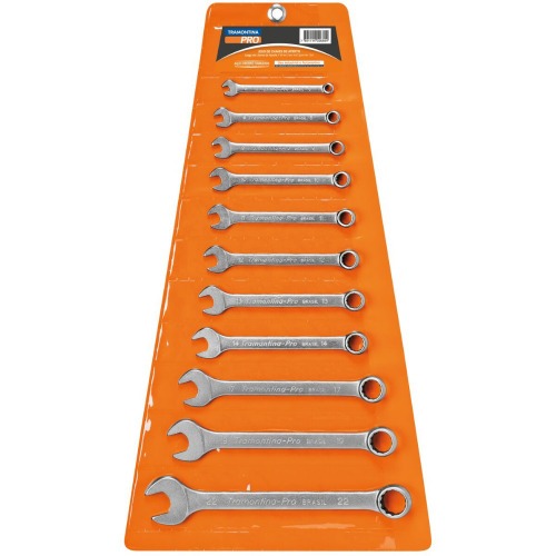 Jogo de chave combinada 6 a 22 mm a�o cromo van�dio com 11 pe�as - 44650211