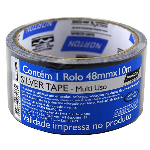 Fita adesiva silver tape 48 x 10m