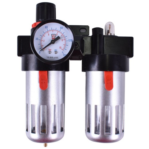 Conjunto filtro regulador e lubrificador 1/2 Conjunto filtro regulador e lubrificador 1/2