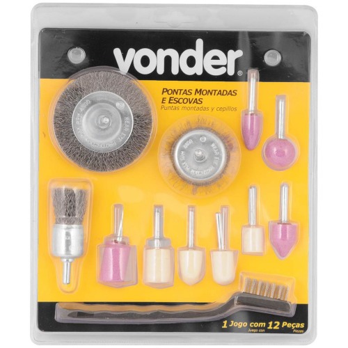 Jogo de pontas montadas e escovas com 12 pe�as - 12.50.120.000