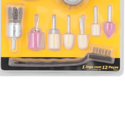 Jogo de pontas montadas e escovas com 12 pe�as - 12.50.120.000