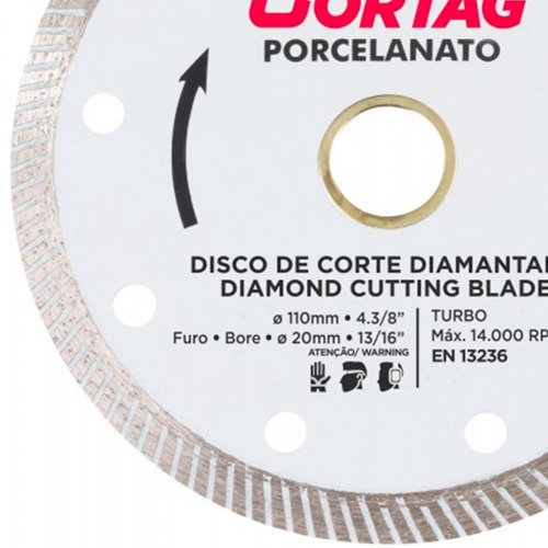 Disco diamantado turbo 110 mm para porcelanato