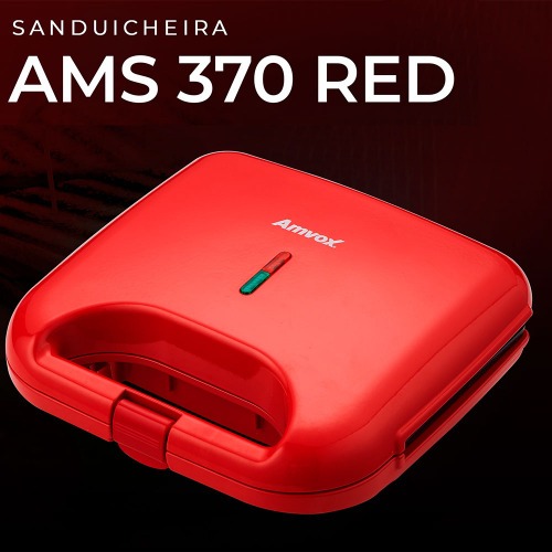 Sanduicheira Grill antiaderente 750 watts - AMS 370 RED 110V Sanduicheira Grill antiaderente 750 watts - AMS 370 RED 110V