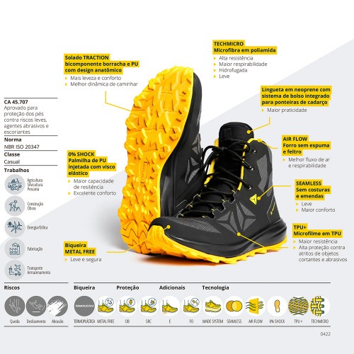 Botina em microfibra e nylon com cadar�o - Noronha OB SRC