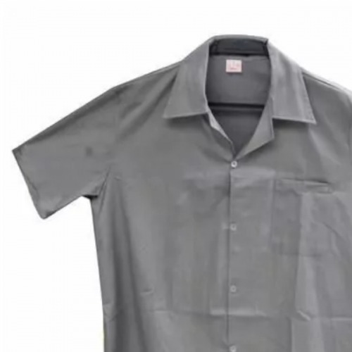 Camisa de brim uniforme manga curta Cinza - 2205534