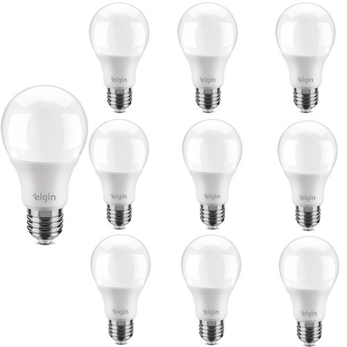Kit 10 Lâmpadas led bulbo 9W 810 lúmens branca fria - A60 110V/220V Kit 10 Lâmpadas led bulbo 9W 810 lúmens branca fria - A60 110V/220V