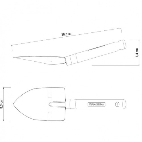 Pazinha larga com cabo de madeira Pazinha larga com cabo de madeira