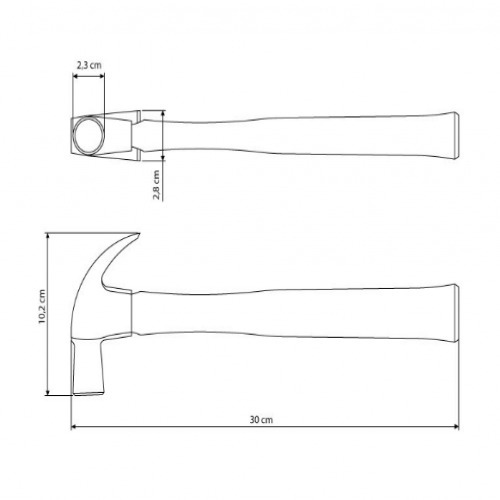 Martelo unha de 23 mm com cabo - MASTER Basic
