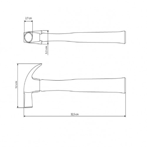 Martelo unha de 27 mm com cabo - 40370/027 Martelo unha de 27 mm com cabo - 40370/027
