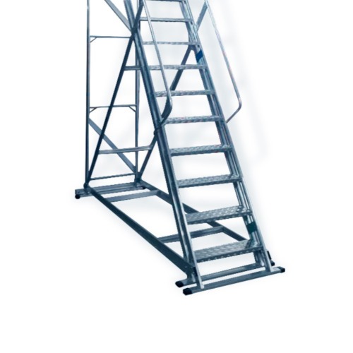 Escada plataforma de alumínio 4.0 m c/ 15 degraus + patamar Escada plataforma de alumínio 4.0 m c/ 15 degraus + patamar
