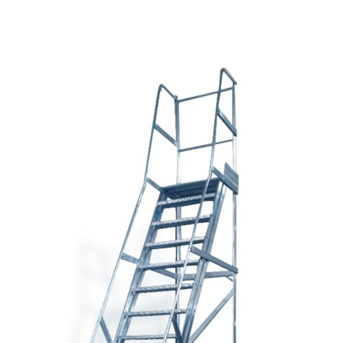 Escada plataforma de alumínio 4.0 m c/ 15 degraus + patamar Escada plataforma de alumínio 4.0 m c/ 15 degraus + patamar