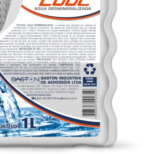 �gua desmineralizada para bateria 1 Litro