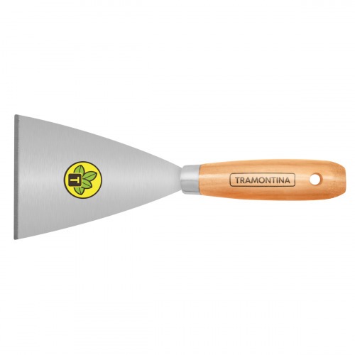 Esp�tula r�gida 10 cm em a�o com cabo de madeira