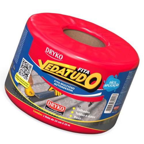 Fita manta asfáltica auto adesiva aluminizada multiuso 10 cm x 10 m - VEDATUDO Fita manta asfáltica auto adesiva aluminizada multiuso 10 cm x 10 m - VEDATUDO