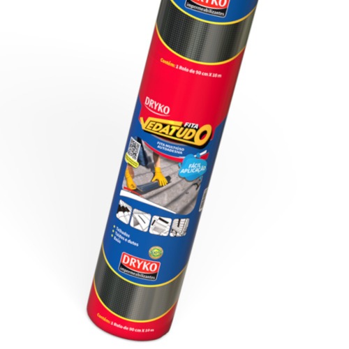 Fita manta asf�ltica auto adesiva aluminizada multiuso 90 cm x 10 m - Vedatudo