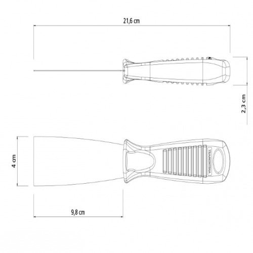 Esp�tula flex�vel met�lica 4 cm com cabo pl�stico - 77396045