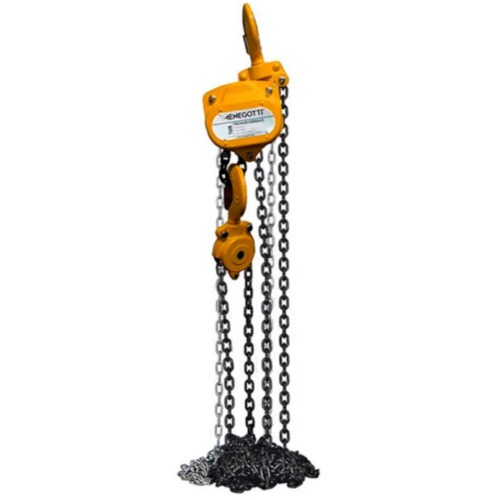 Talha manual com capacidade de 1000 kg e 3 metros de corrente - MTC 1.0T