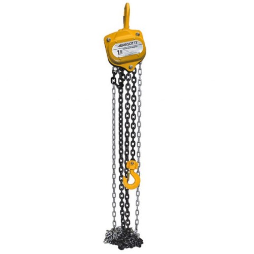 Talha manual com capacidade de 1000 kg e 3 metros de corrente - MTC 1.0T