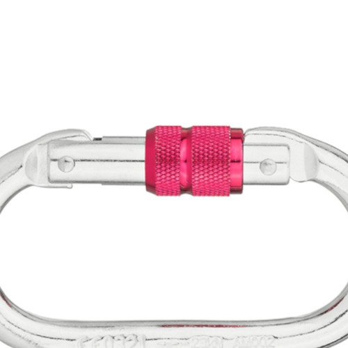 Mosquetão oval em aço galvanizado com trava de rosca 5 peças Mosquetão oval em aço galvanizado com trava de rosca 5 peças