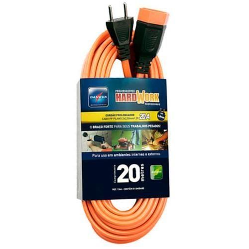 Extensão elétrica 20 metros 3 x 2,50 mm 2P+T 20A - HARDWORK Extensão elétrica 20 metros 3 x 2,50 mm 2P+T 20A - HARDWORK