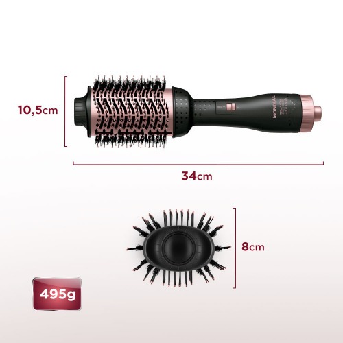 Escova secadora 1200W 3 em 1 Black Rose Argan - ES-14  220V