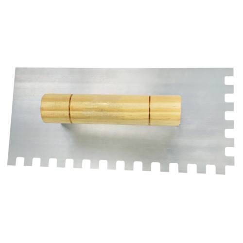 Desempenadeira em a�o dentada com cabo de madeira 12 x 25,5 cm