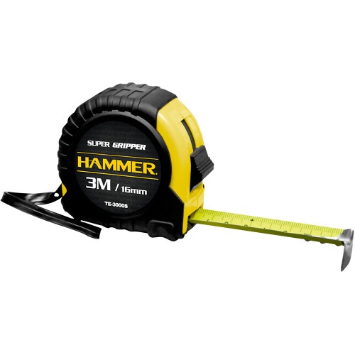 Trena emborrachada com fita de aço 16 mm x 3 m com trava - GYTE3000S Trena emborrachada com fita de aço 16 mm x 3 m com trava - GYTE3000S