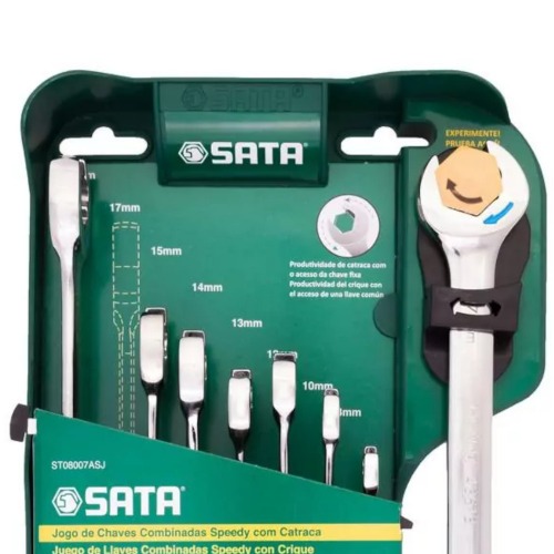Jogo de chave combinada com catraca 8 a 19 mm - Speed