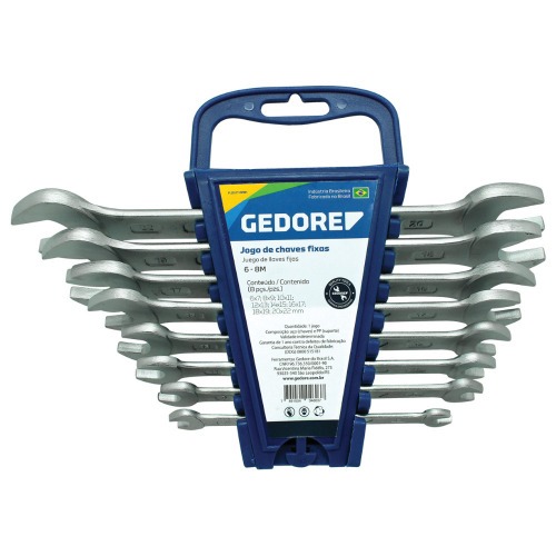 Jogos de chave fixas 6 a 22 mm a�o cromo van�dio com 8 pe�as 6 - 8M