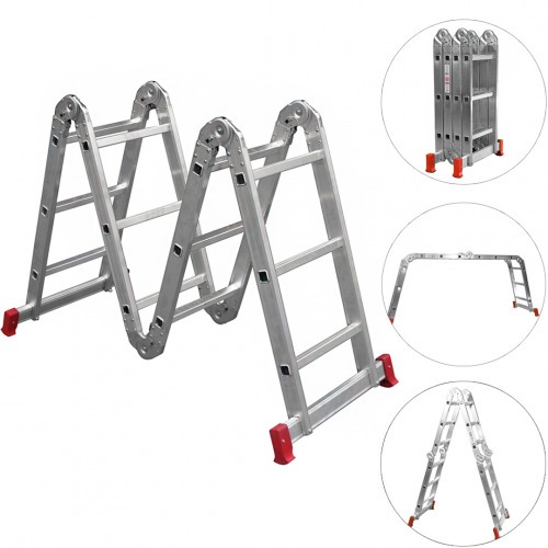 Escada multifuncional de alum�nio 4 x 3 com 12 degraus 13 em 1 - ESC0292