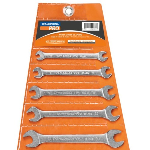 Jogos de chave fixa 6 a 22 mm a�o cromo van�dio com 8 pe�as - 44610/208