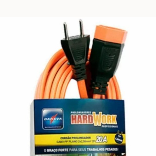 Extensão elétrica 20 metros 3 x 2,50 mm 2P+T 20A - HARDWORK Extensão elétrica 20 metros 3 x 2,50 mm 2P+T 20A - HARDWORK