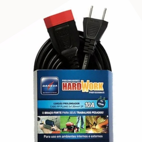 Extensão elétrica 20 metros 2 x 1,50 mm 2P 10A - HARDWORK Extensão elétrica 20 metros 2 x 1,50 mm 2P 10A - HARDWORK