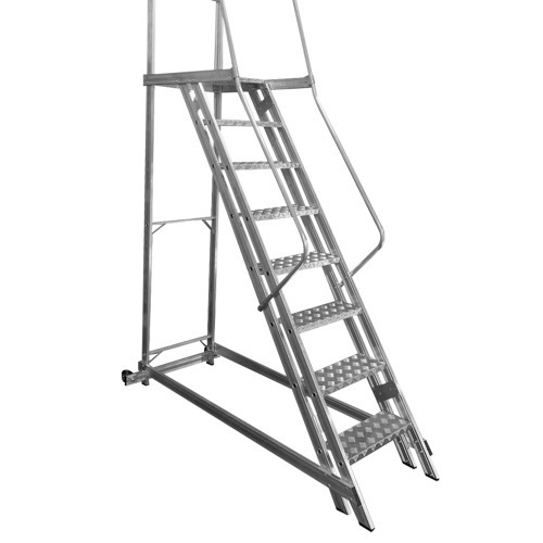 Escada plataforma de alumínio 2.0 m c/ 7 degraus + patamar Escada plataforma de alumínio 2.0 m c/ 7 degraus + patamar