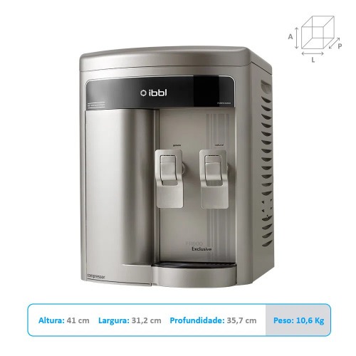 Purificador de água natural e gelada com compressor Prata - FR600 Exclusive 110V Purificador de água natural e gelada com compressor Prata - FR600 Exclusive 110V