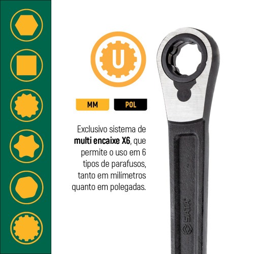 Jogo de soquete 10 a 19 mm com chave catraca/ajustável - Vortex X6 Jogo de soquete 10 a 19 mm com chave catraca/ajustável - Vortex X6