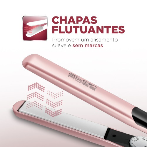 Prancha Chapinha Alisadora cabo girat�rio Golden Rose bivolt - P-20  110V/220V