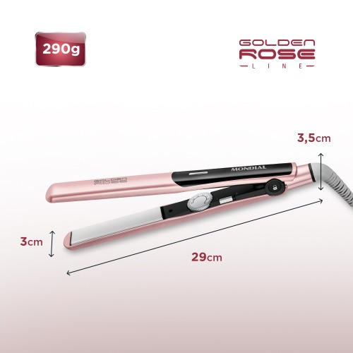 Prancha Chapinha Alisadora cabo girat�rio Golden Rose bivolt - P-20  110V/220V