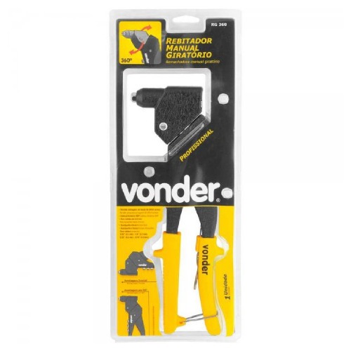Rebitador manual cabe�a girat�ria 360� para rebites at� 4,8 mm - PLUS