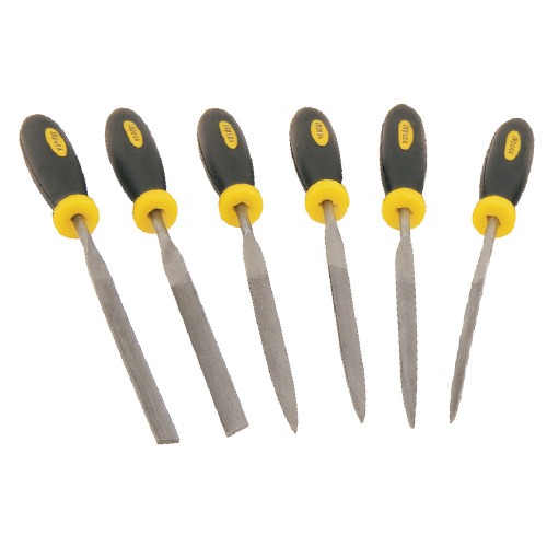 Jogo de limas agulha cabo emborrachado com 12 pe�as