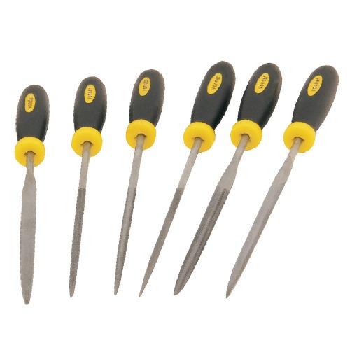 Jogo de limas agulha cabo emborrachado com 12 pe�as