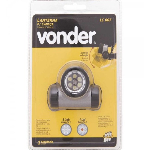 Lanterna de cabeça com 7 leds e 30 lúmens - LC 007 Lanterna de cabeça com 7 leds e 30 lúmens - LC 007