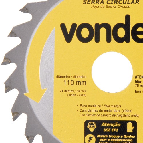 Disco de serra para madeira 110 x 20 x 24 dentes com 3 pe�as