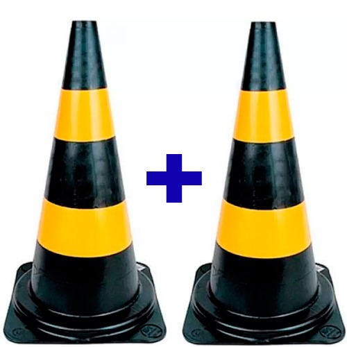 Kit 2 Cones para sinaliza��o 75 cm 2 faixas - RM-44