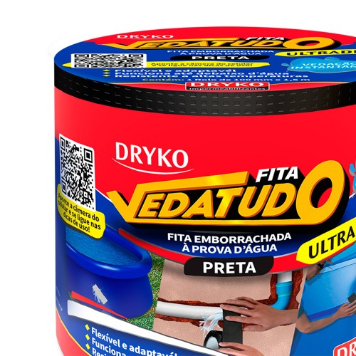 Fita adesiva reparadora uso geral 100 mm x 1,5 m -  Vedatudo Ultradry