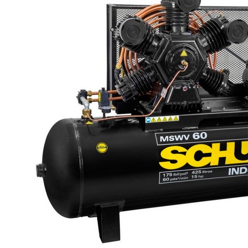 Compressor de ar 60 p�s 425 litros 15 hp 175 lbs trif�sico - Fort MSWV 60/425