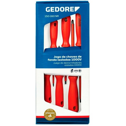 Jogo de chave fenda e phillips isolada com 6 peças - 150-160 NR Jogo de chave fenda e phillips isolada com 6 peças - 150-160 NR